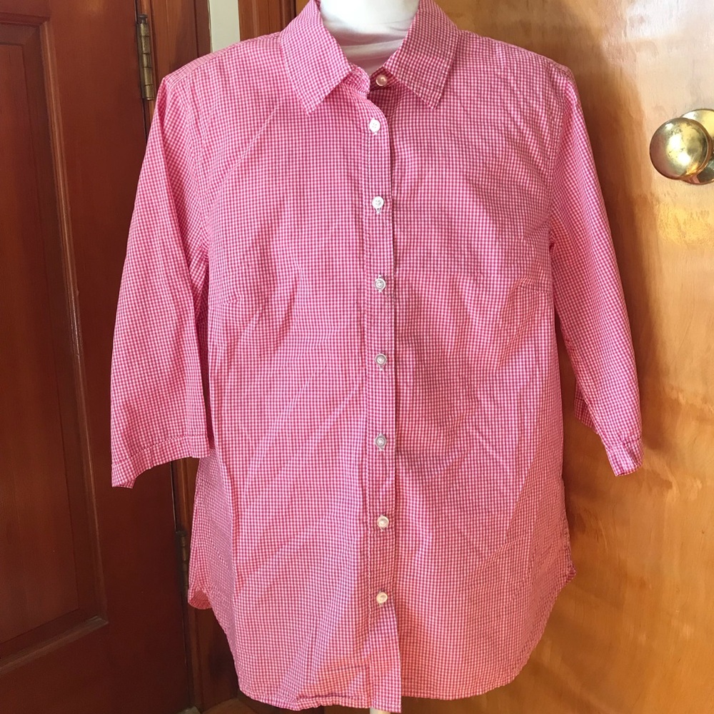 Talbots Petite gingham button down shirt